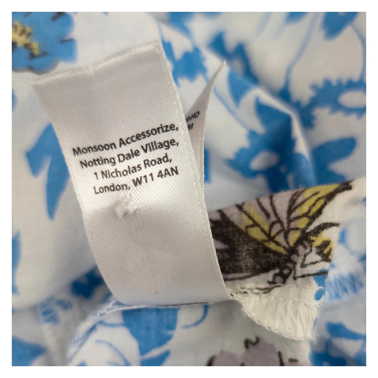 Monsoon Top UK 10 White Blue Butterfly Floral Print 100% Cotton Cami Vest by Monsoon – | RewearableUK