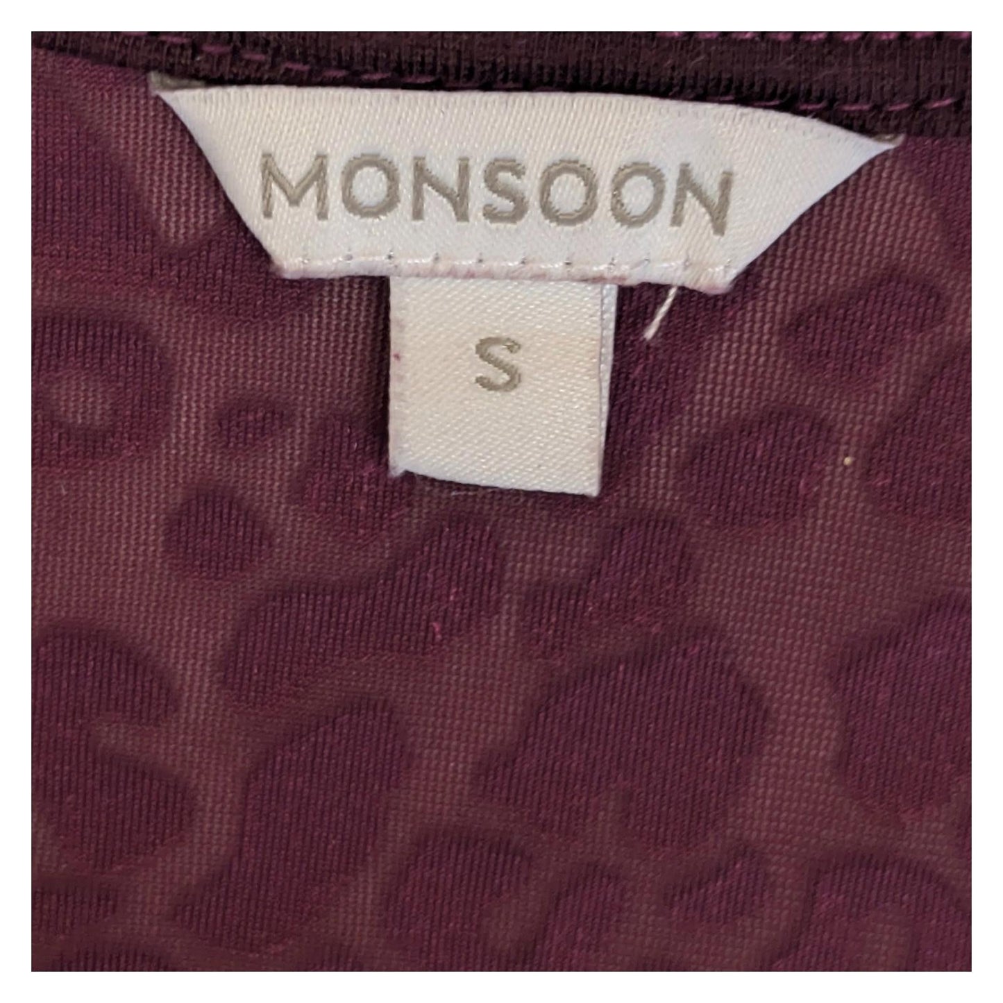Monsoon Velvet Top Size S Berry Burgundy Leopard Print Wrap V - Neck Party Blouse by Monsoon – | RewearableUK