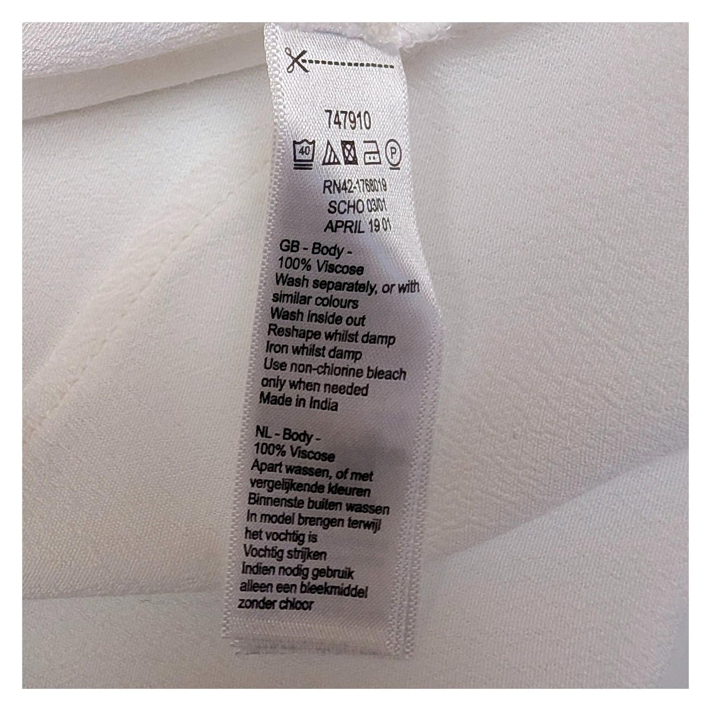 Monsoon White Blouse Size UK 8 US 4 Viscose Short Sleeve Button Down V - Neck Top by Monsoon – | RewearableUK