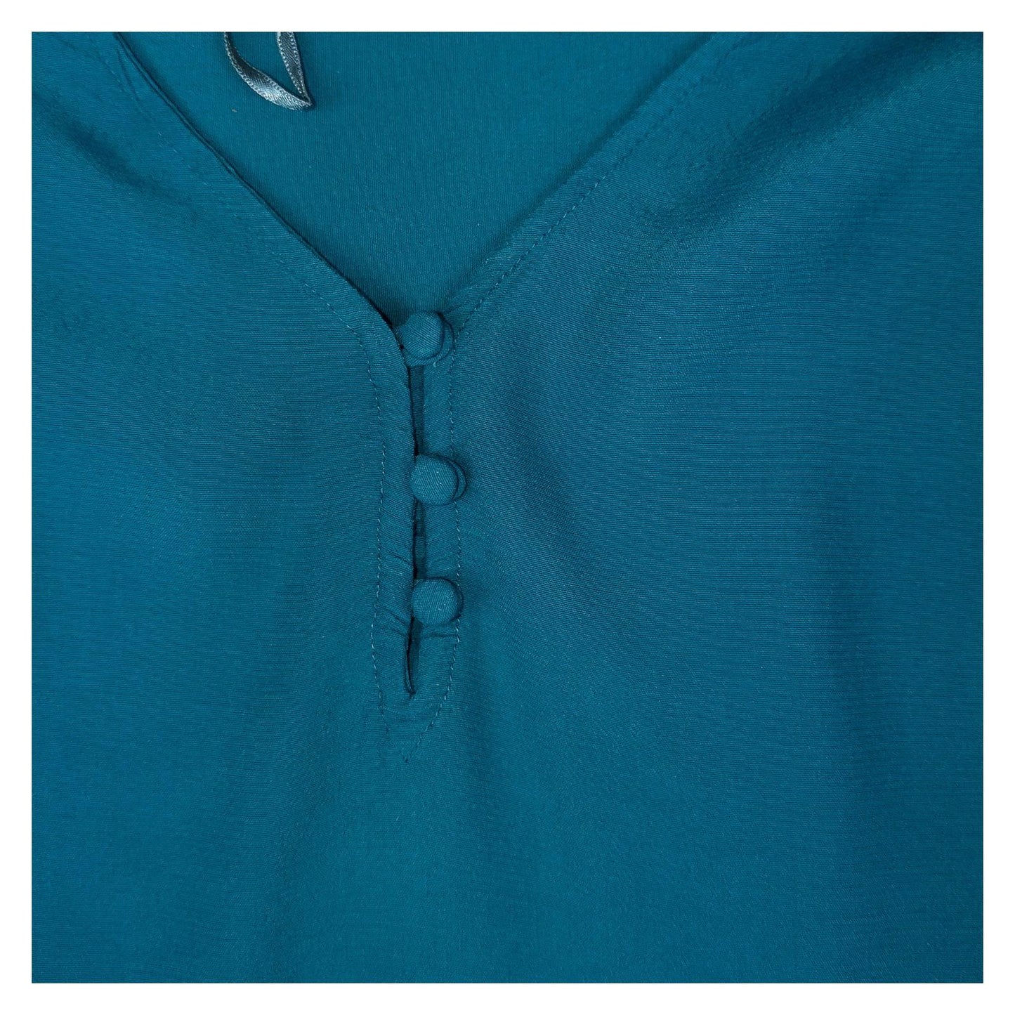 Monsoon Woman Teal Blouse Size UK 12 Viscose V - Neck Long Sleeve Button Casual by Monsoon – | RewearableUK