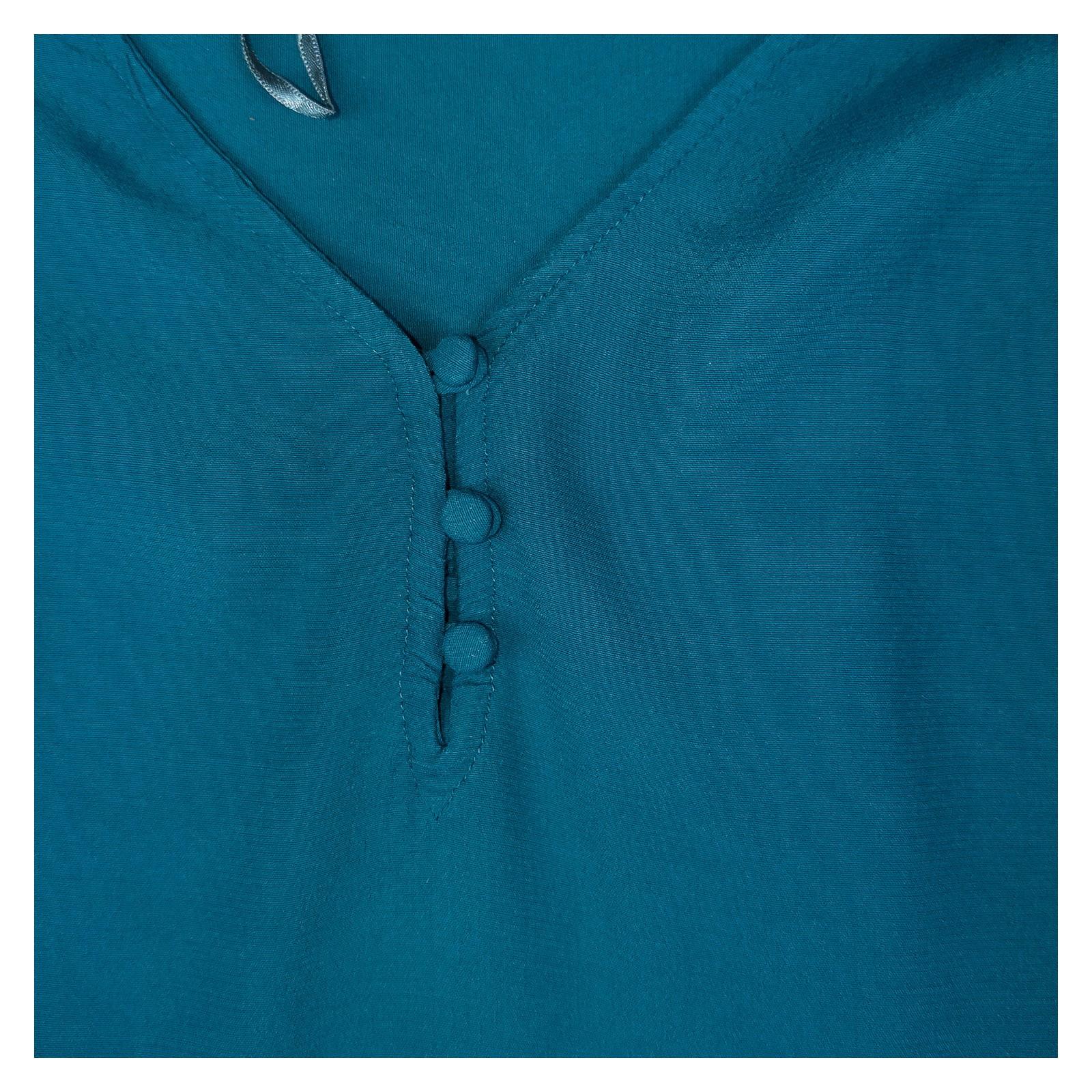 Monsoon Woman Teal Blouse Size UK 12 Viscose V - Neck Long Sleeve Button Casual by Monsoon – | RewearableUK