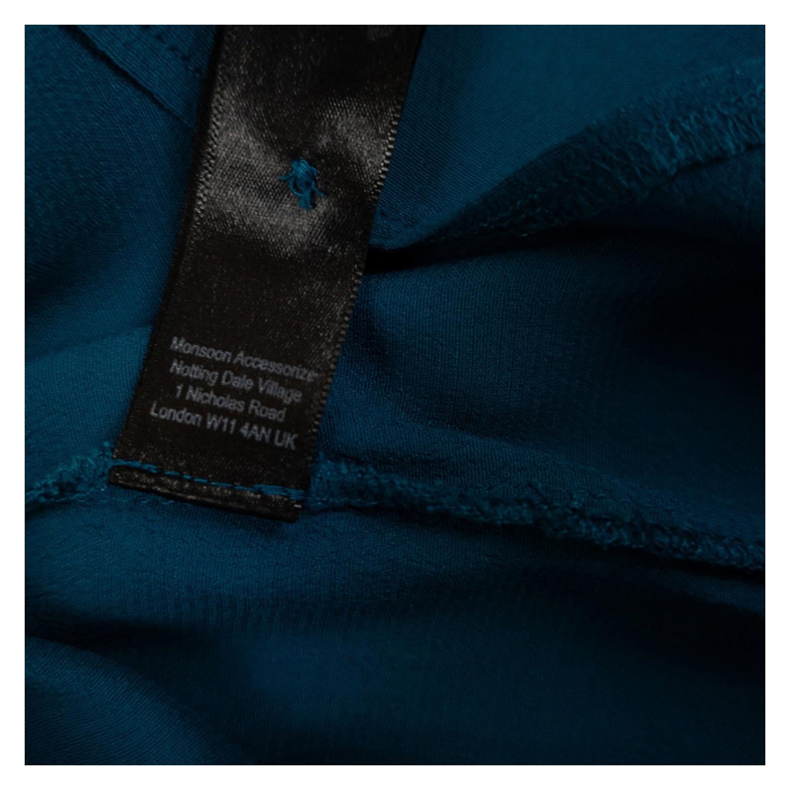 Monsoon Woman Teal Blouse Size UK 12 Viscose V - Neck Long Sleeve Button Casual by Monsoon – | RewearableUK