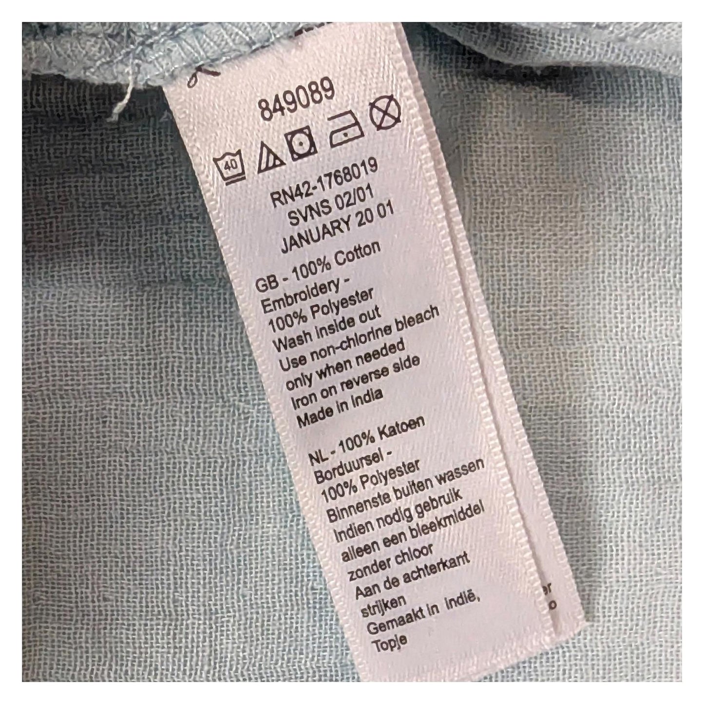 Monsoon Women's Blouse Size M Dusty Blue Embroidered Boho Tassel Cotton Top by Monsoon – | RewearableUK