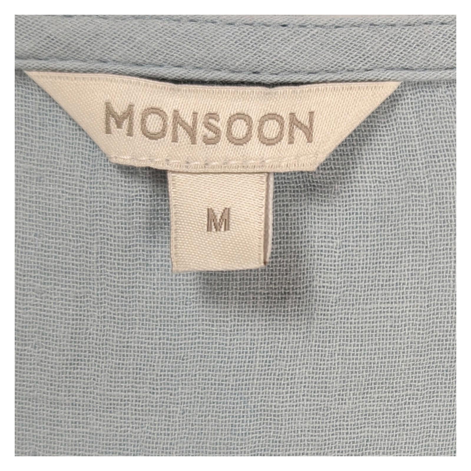 Monsoon Women's Blouse Size M Dusty Blue Embroidered Boho Tassel Cotton Top by Monsoon – | RewearableUK