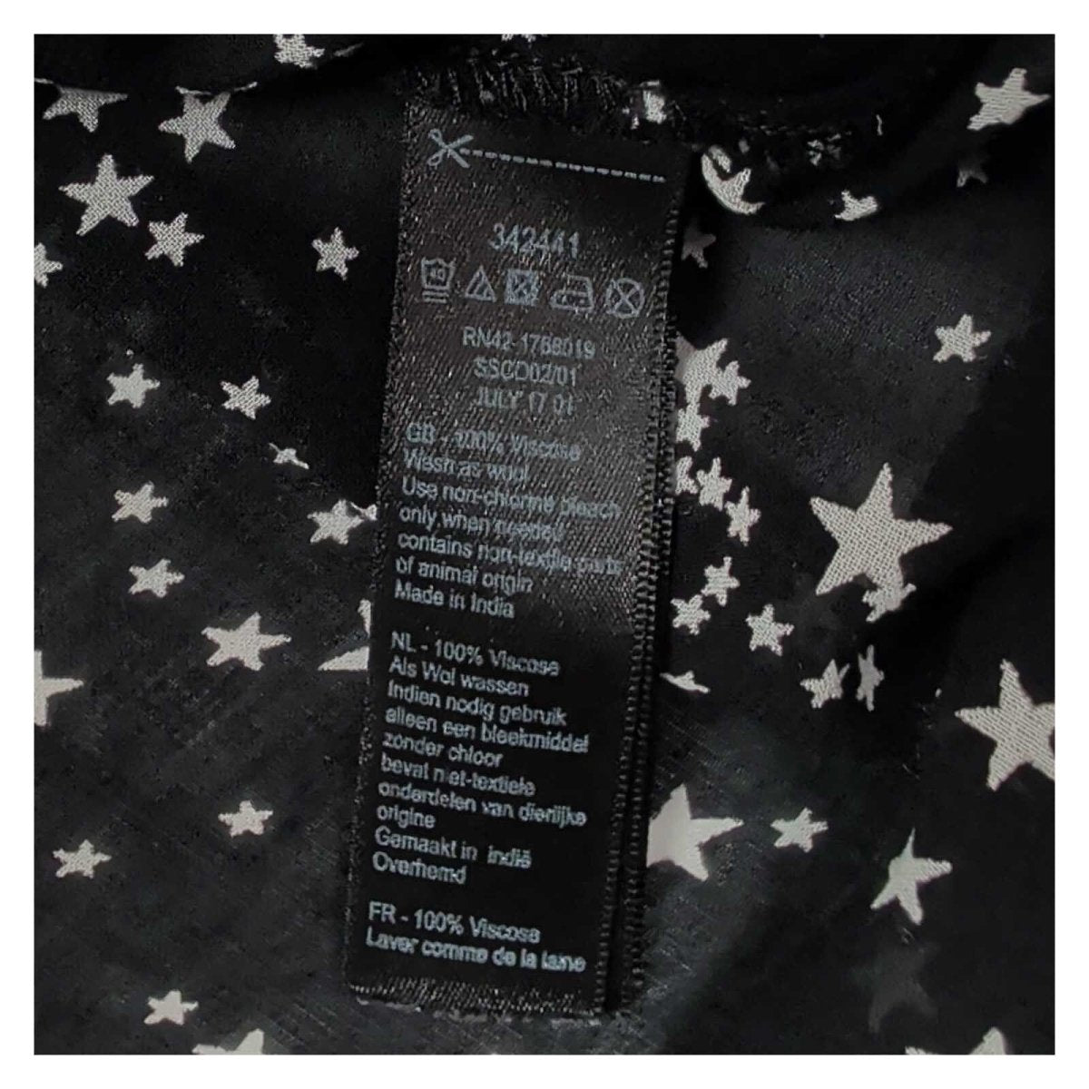 Monsoon Women's Blouse UK 12 Black White Star Print Viscose Long Sleeve – product photo 7 | RewearableUK
