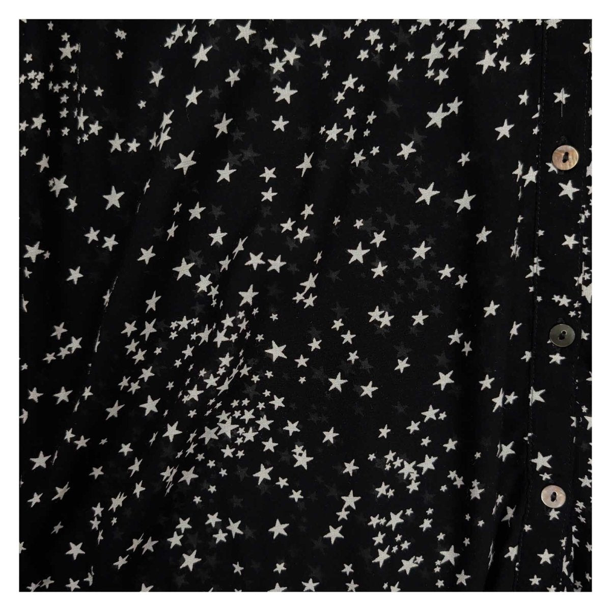 Monsoon Women's Blouse UK 12 Black White Star Print Viscose Long Sleeve – product photo 3 | RewearableUK