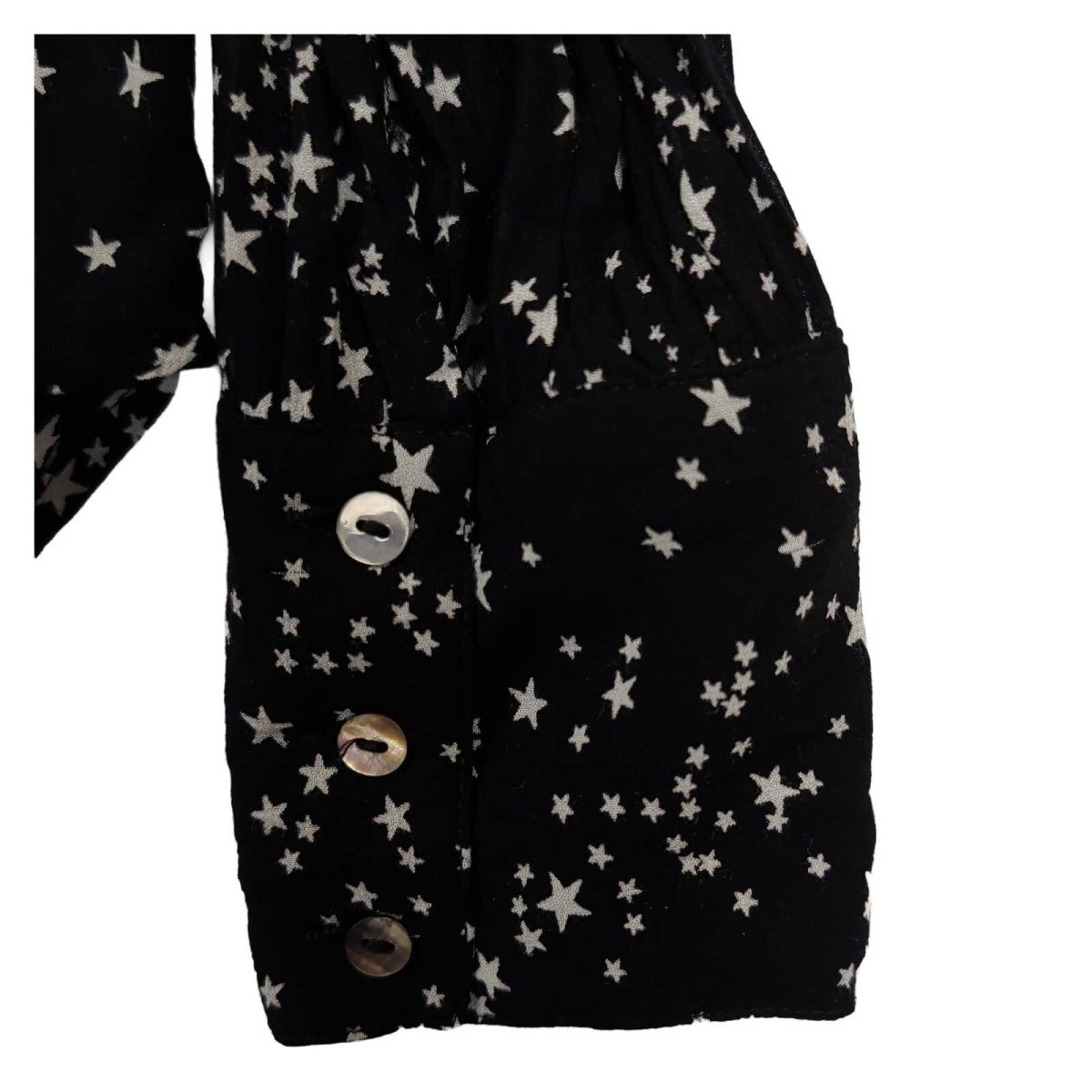 Monsoon Women's Blouse UK 12 Black White Star Print Viscose Long Sleeve – product photo 5 | RewearableUK