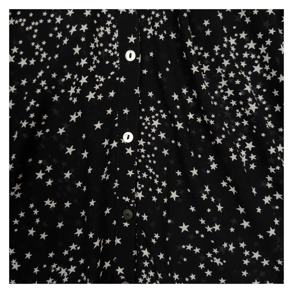 Monsoon Women's Blouse UK 12 Black White Star Print Viscose Long Sleeve – product photo 4 | RewearableUK