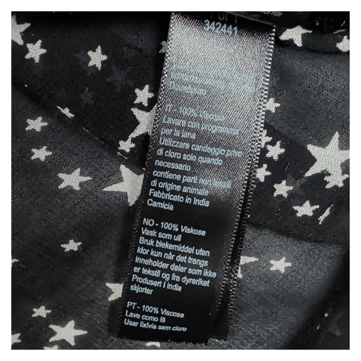 Monsoon Women's Blouse UK 12 Black White Star Print Viscose Long Sleeve – product photo 8 | RewearableUK