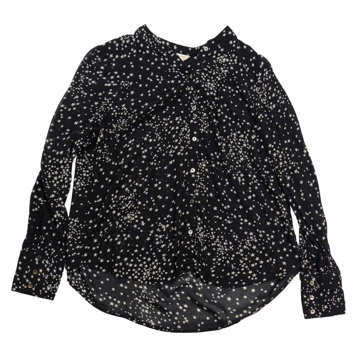 Monsoon Women's Blouse UK 12 Black White Star Print Viscose Long Sleeve – product photo 1 | RewearableUK