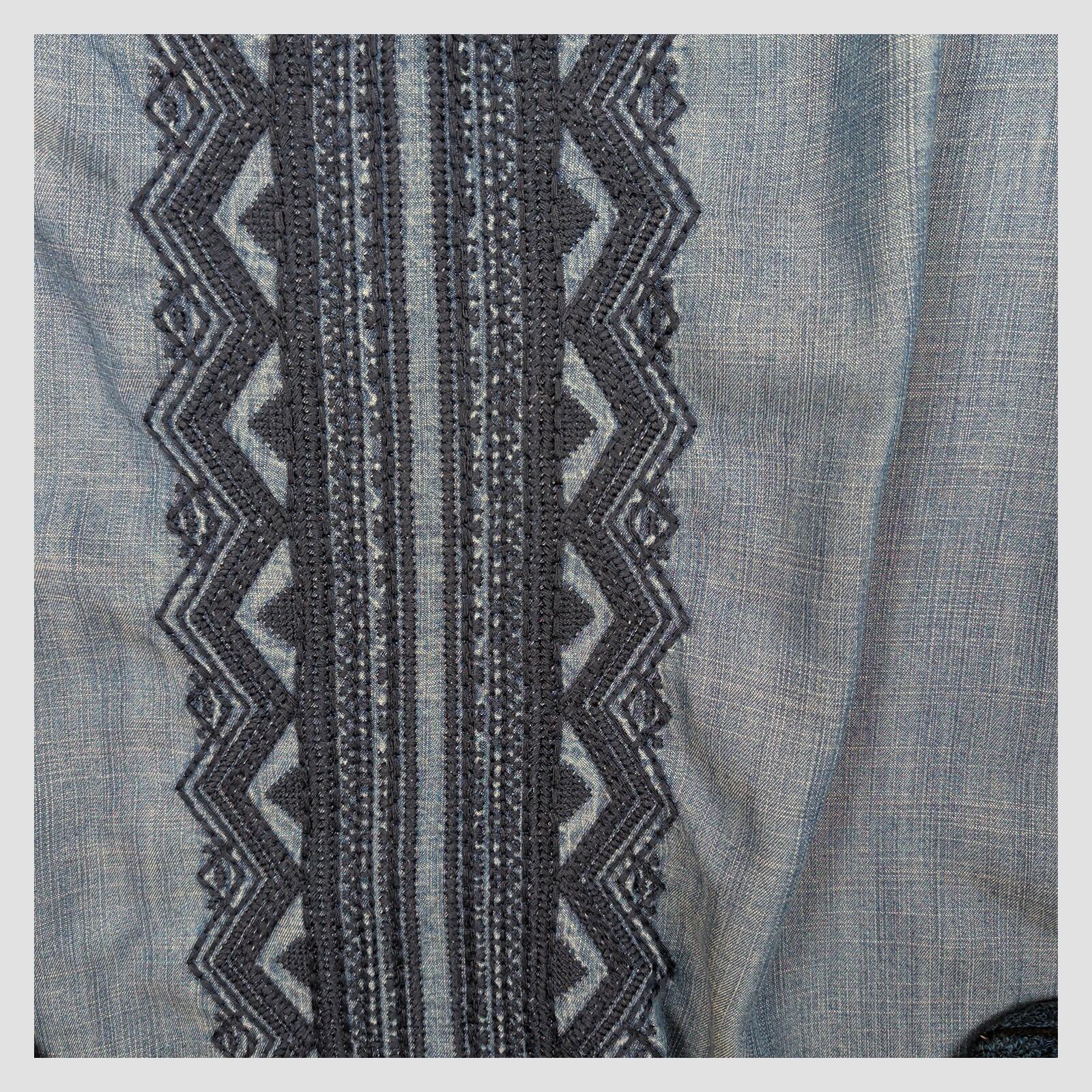Monsoon Womens Blue Chambray Embroidered Boho Shift Dress Size M by Monsoon – blouse | RewearableUK