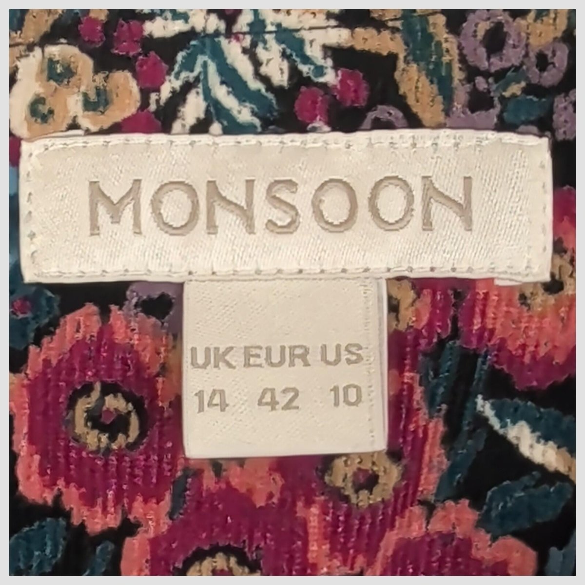 monsoon womens multicolour floral corduroy sleeveless shift dress size uk 14 by Monsoon – | RewearableUK