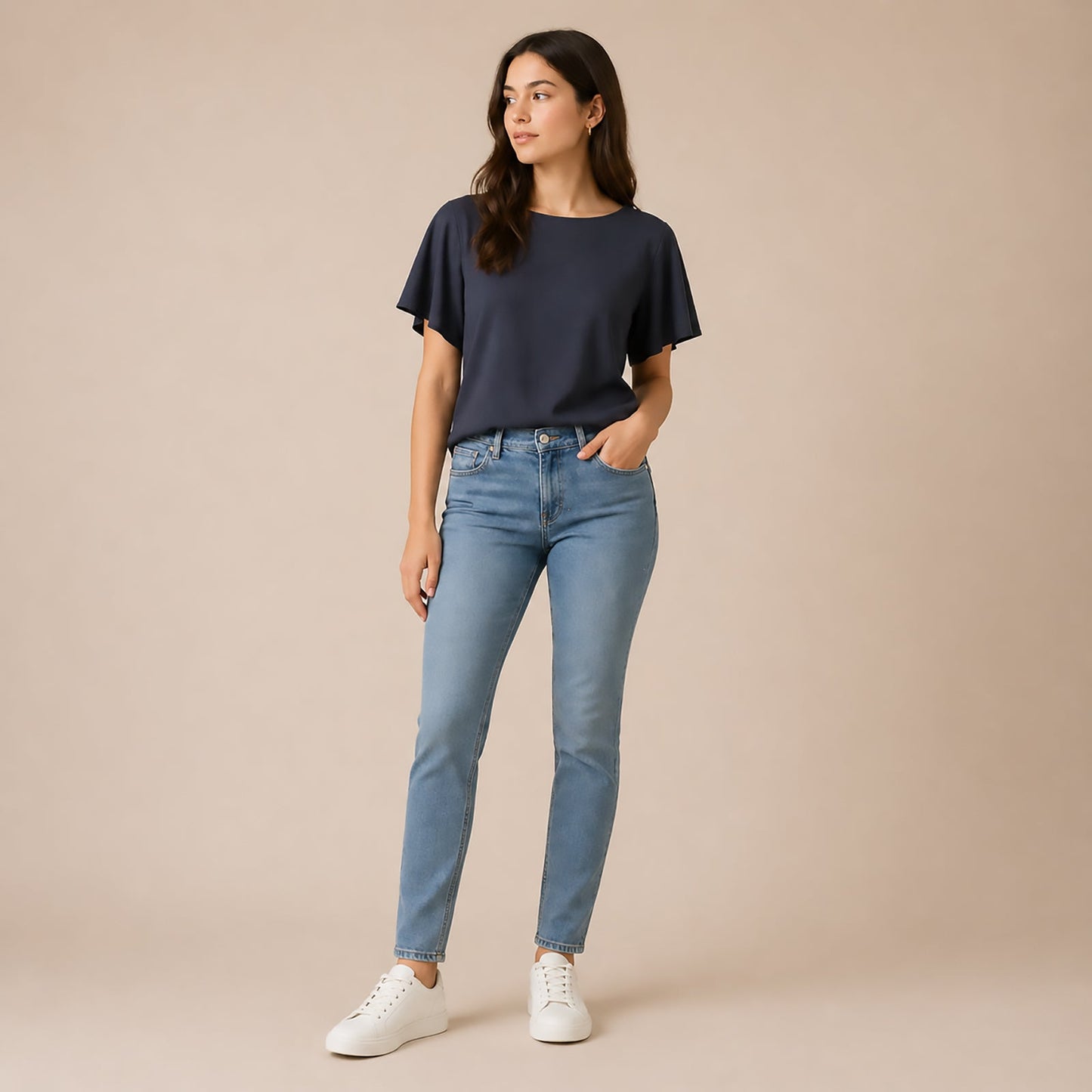 Monsoon Womens Navy Oversized Blouse Batwing Sleeve Viscose Loose Fit by Monsoon – blouse | RewearableUK
