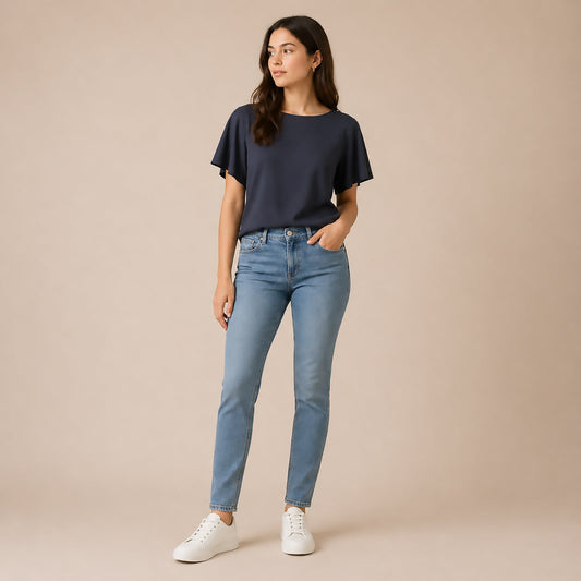 Monsoon Womens Navy Oversized Blouse Batwing Sleeve Viscose Loose Fit by Monsoon – blouse | RewearableUK
