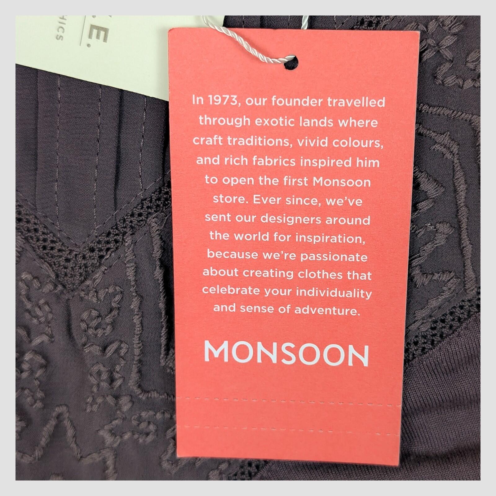 Monsoon Womens Purple Embroidered Boho Tunic Top UK 16 New With Tags by Monsoon – | RewearableUK