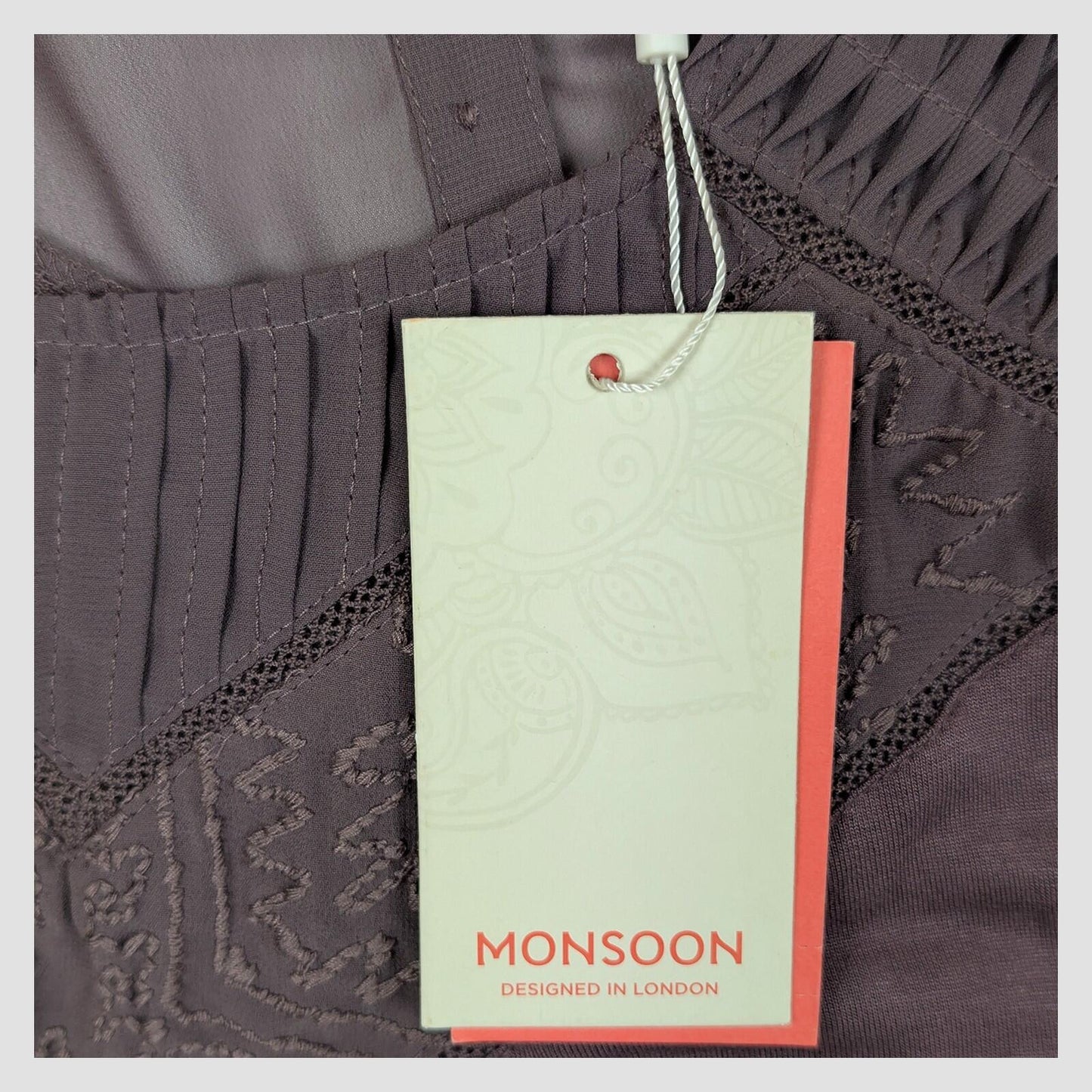 Monsoon Womens Purple Embroidered Boho Tunic Top UK 16 New With Tags by Monsoon – | RewearableUK