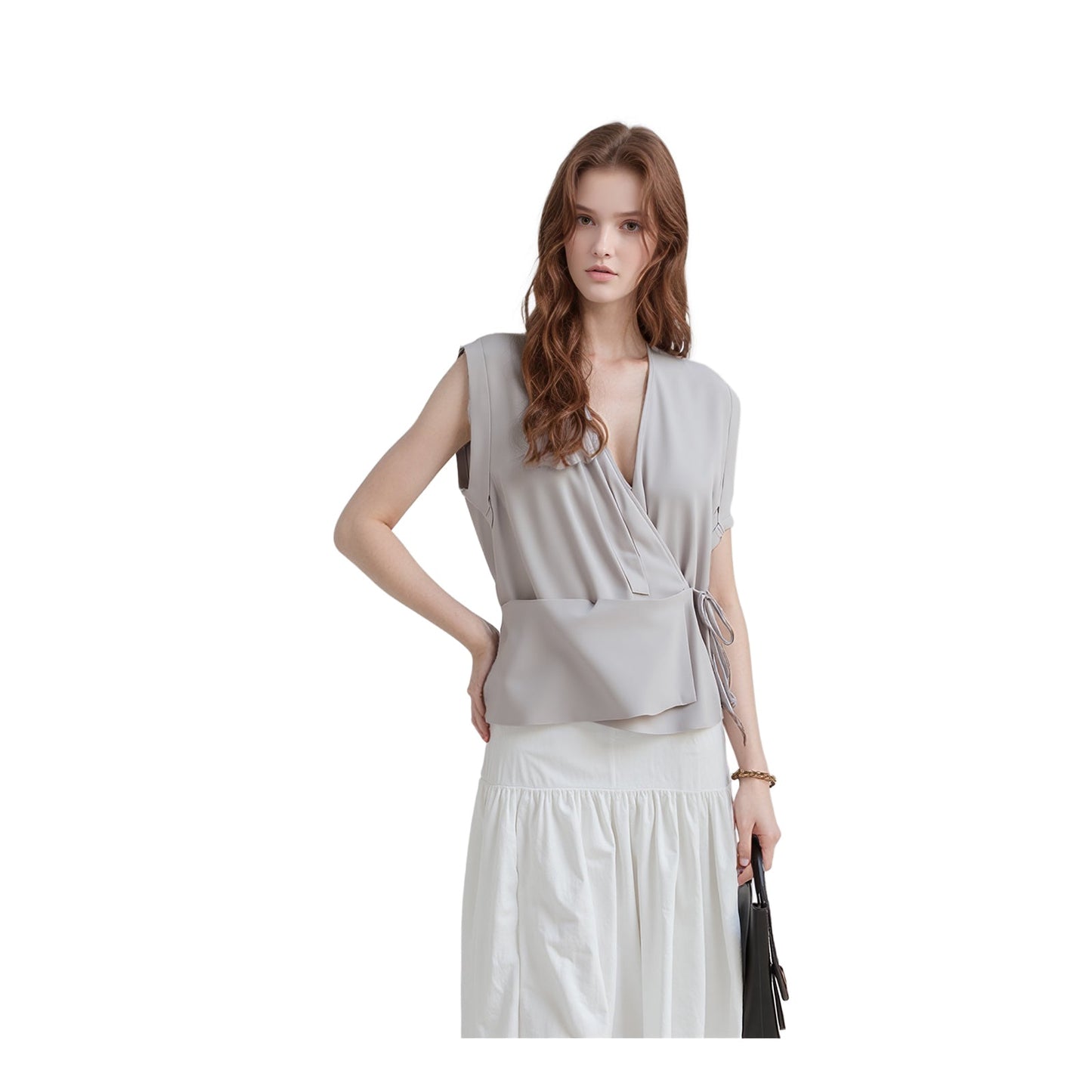 Monsoon Wrap Top Lilac Grey | Women's UK 14 by Monsoon – blouse | RewearableUK