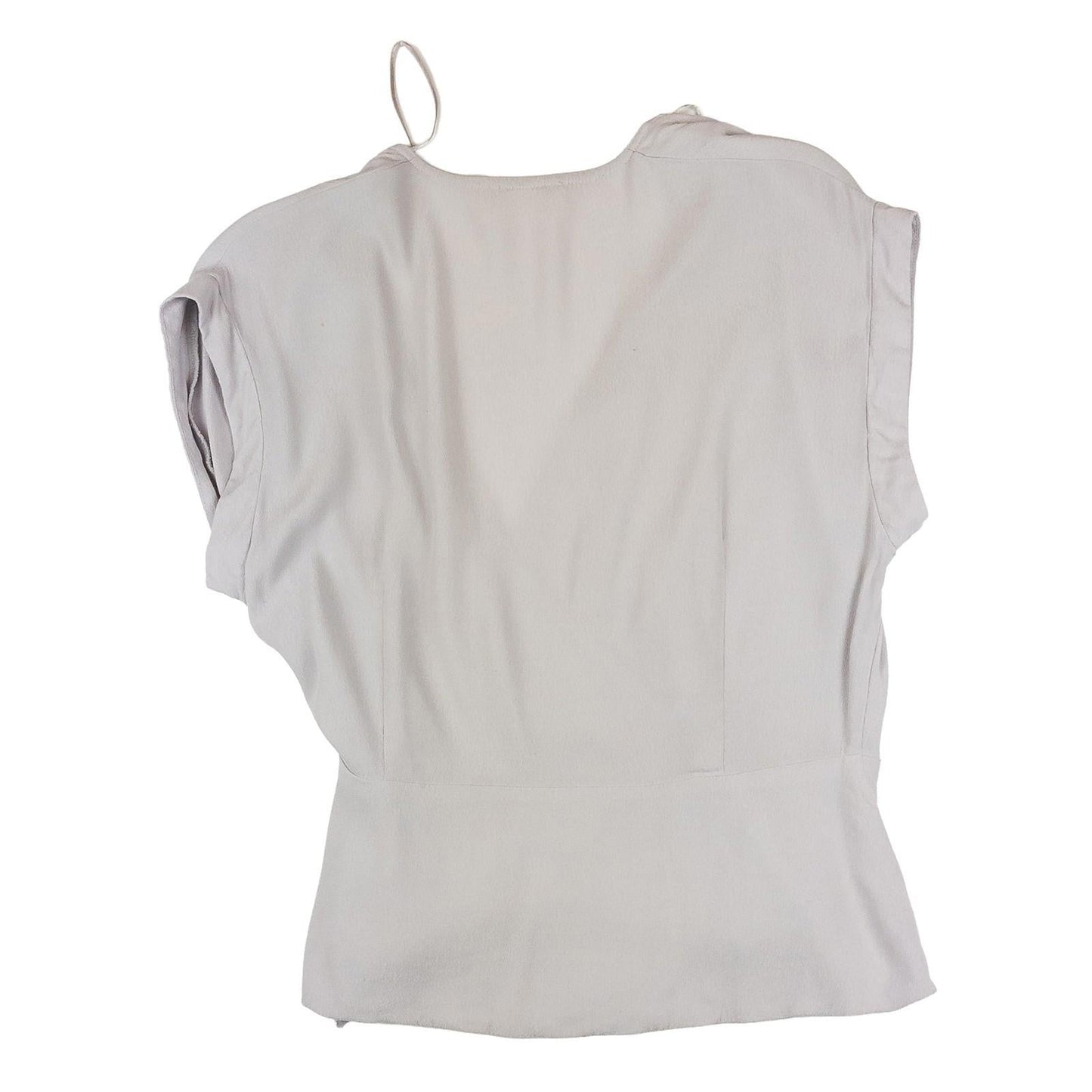 Monsoon Wrap Top UK 14 Grey Lilac V - Neck Short Sleeve Blouse Side Tie by Monsoon – | RewearableUK