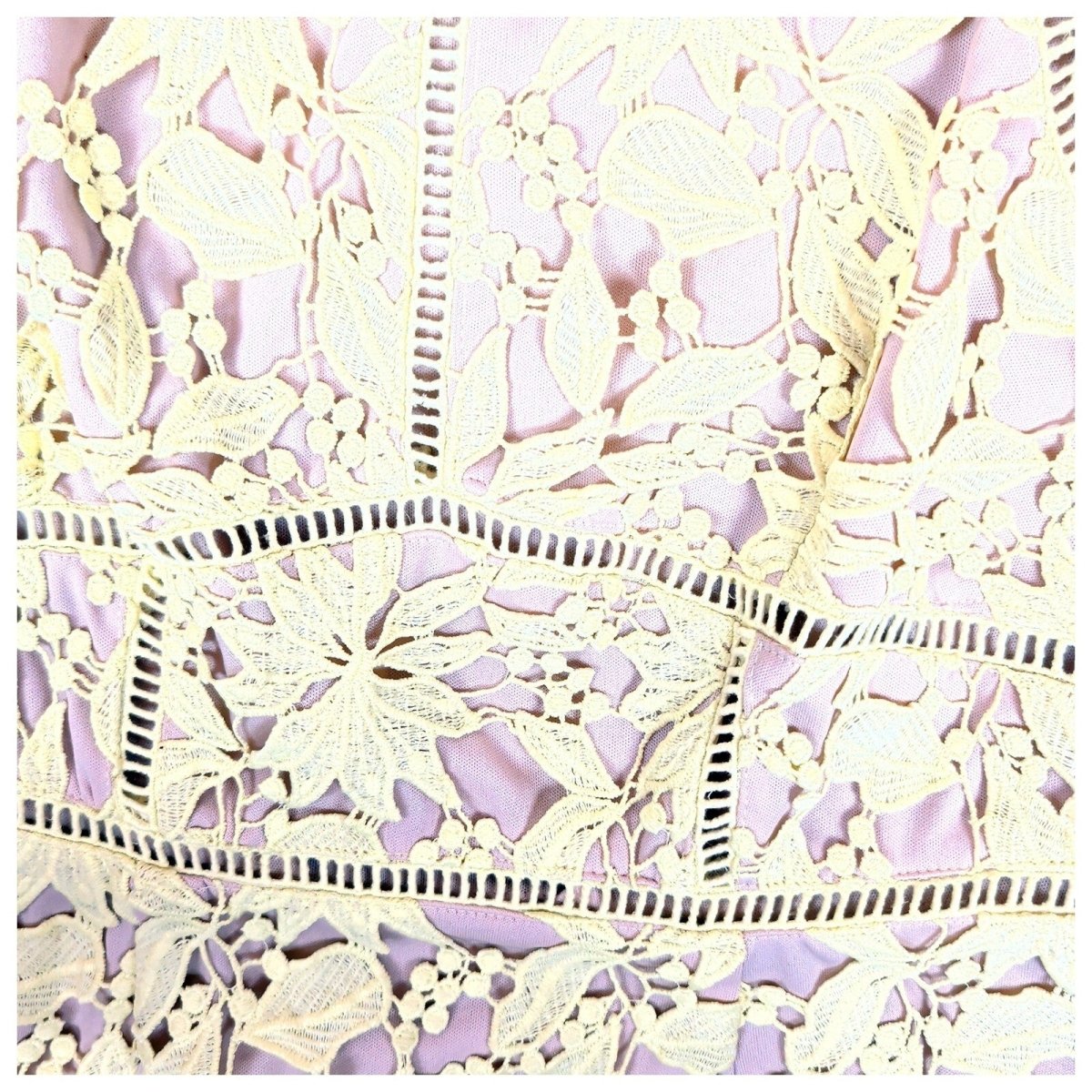 Monsoon Yellow Embroidered Lace Dress UK 8 Floral Occasion Party by Monsoon – | RewearableUK