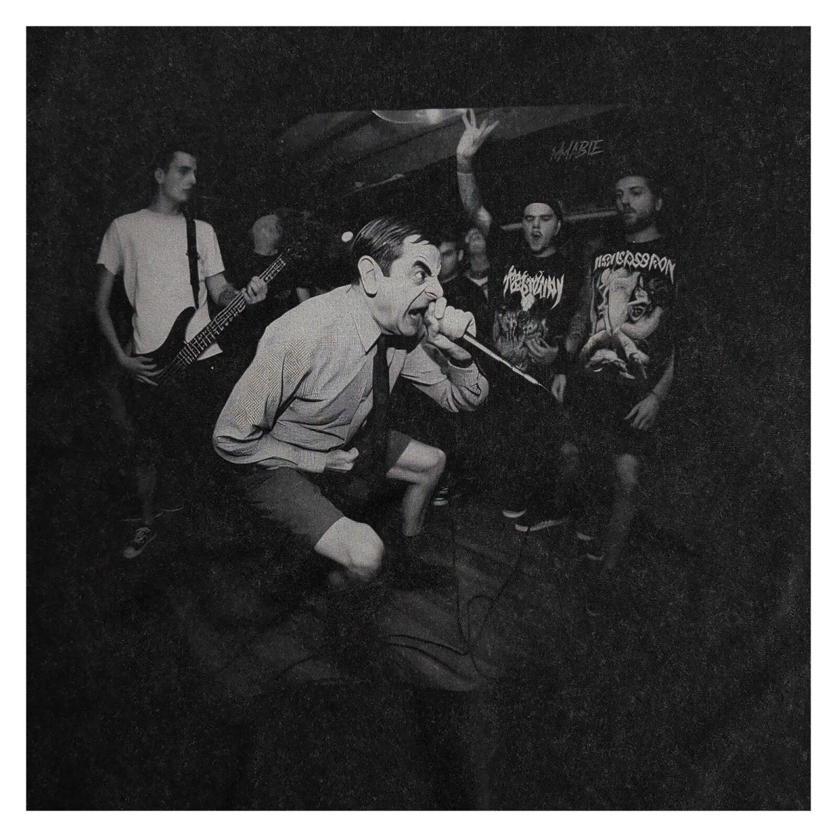 Mr Bean Hardcore Punk Parody T-Shirt M Black Acid Wash Heavyweight Graphic Tee – product photo 2 | RewearableUK