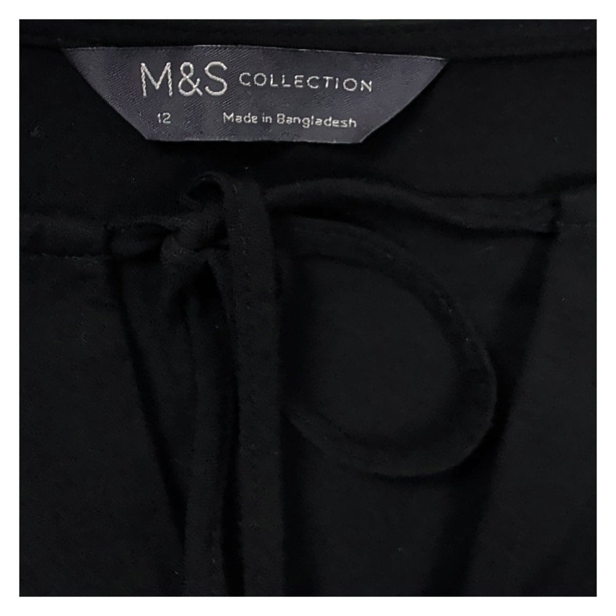M&S Collection Women's Tie-Front Blouse UK 12 Black – Blouse product photo 4 | RewearableUK