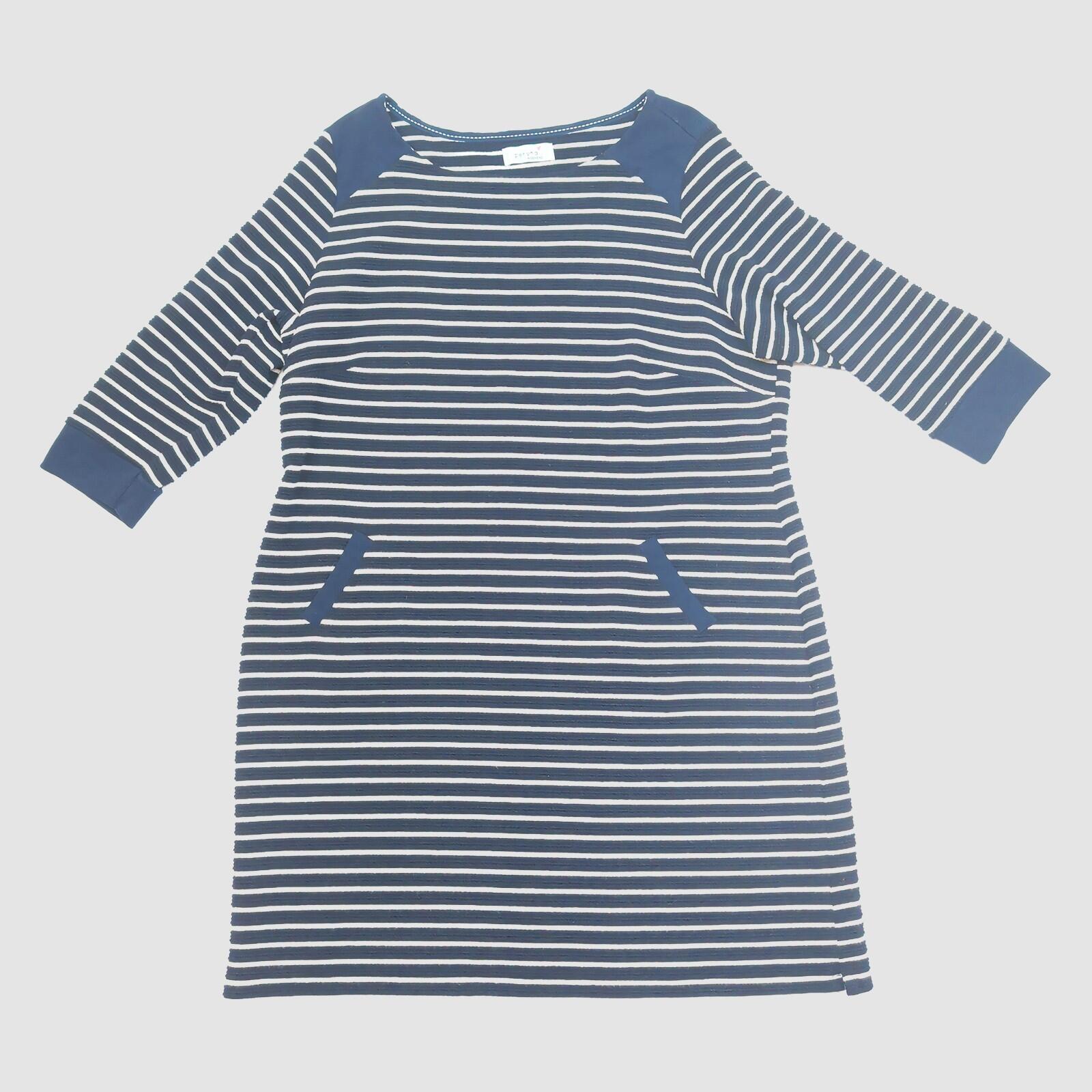 M&S Per Una Weekend Striped 3/4 Sleeve Dress Navy Blue White Womens Size UK 20 by Per Una – | RewearableUK