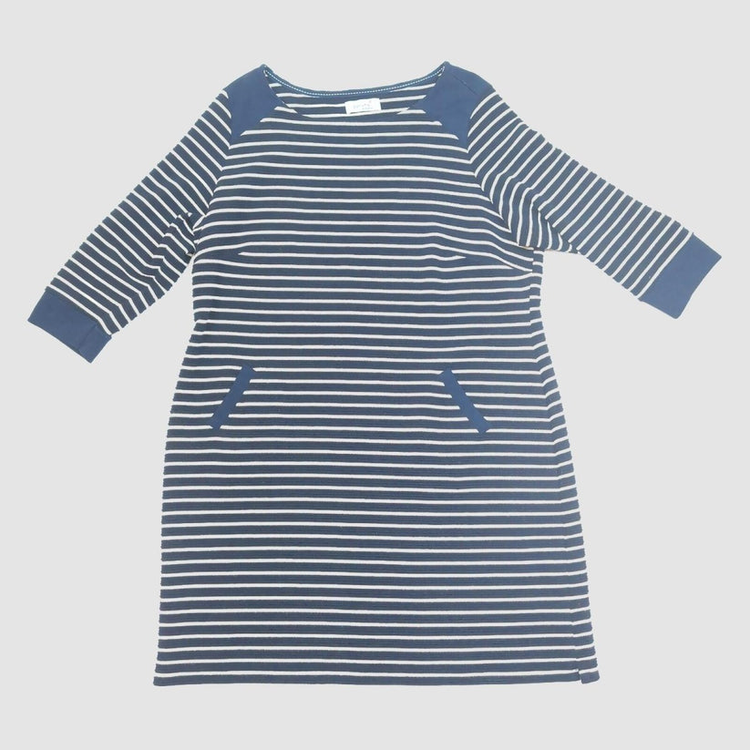 M&S Per Una Weekend Striped 3/4 Sleeve Dress Navy Blue White Womens Size UK 20 by Per Una – | RewearableUK
