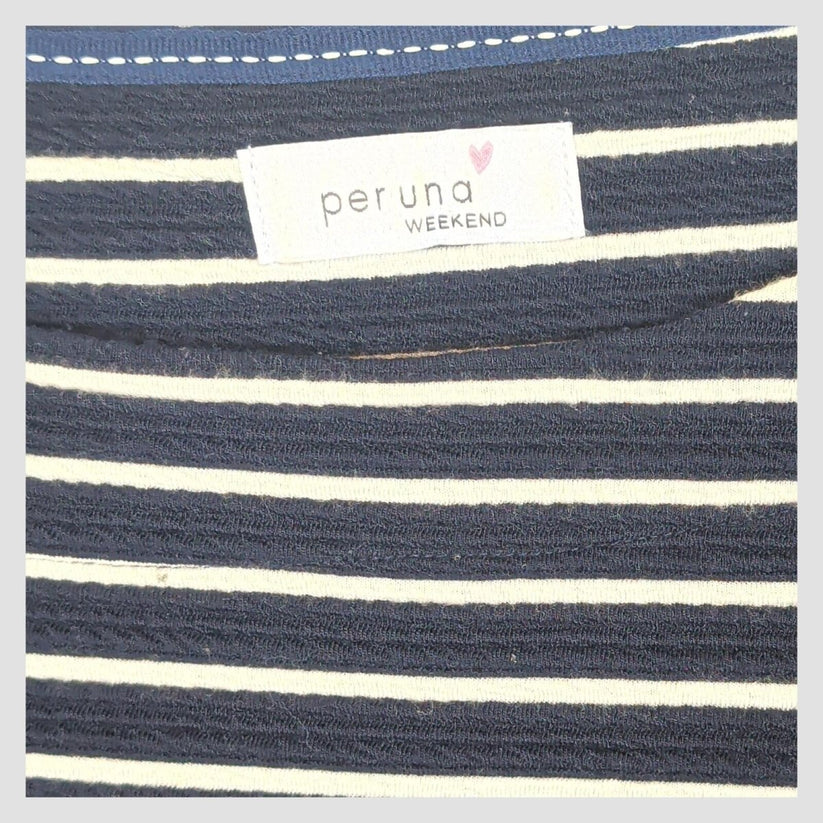 M&S Per Una Weekend Striped 3/4 Sleeve Dress Navy Blue White Womens Size UK 20 by Per Una – | RewearableUK