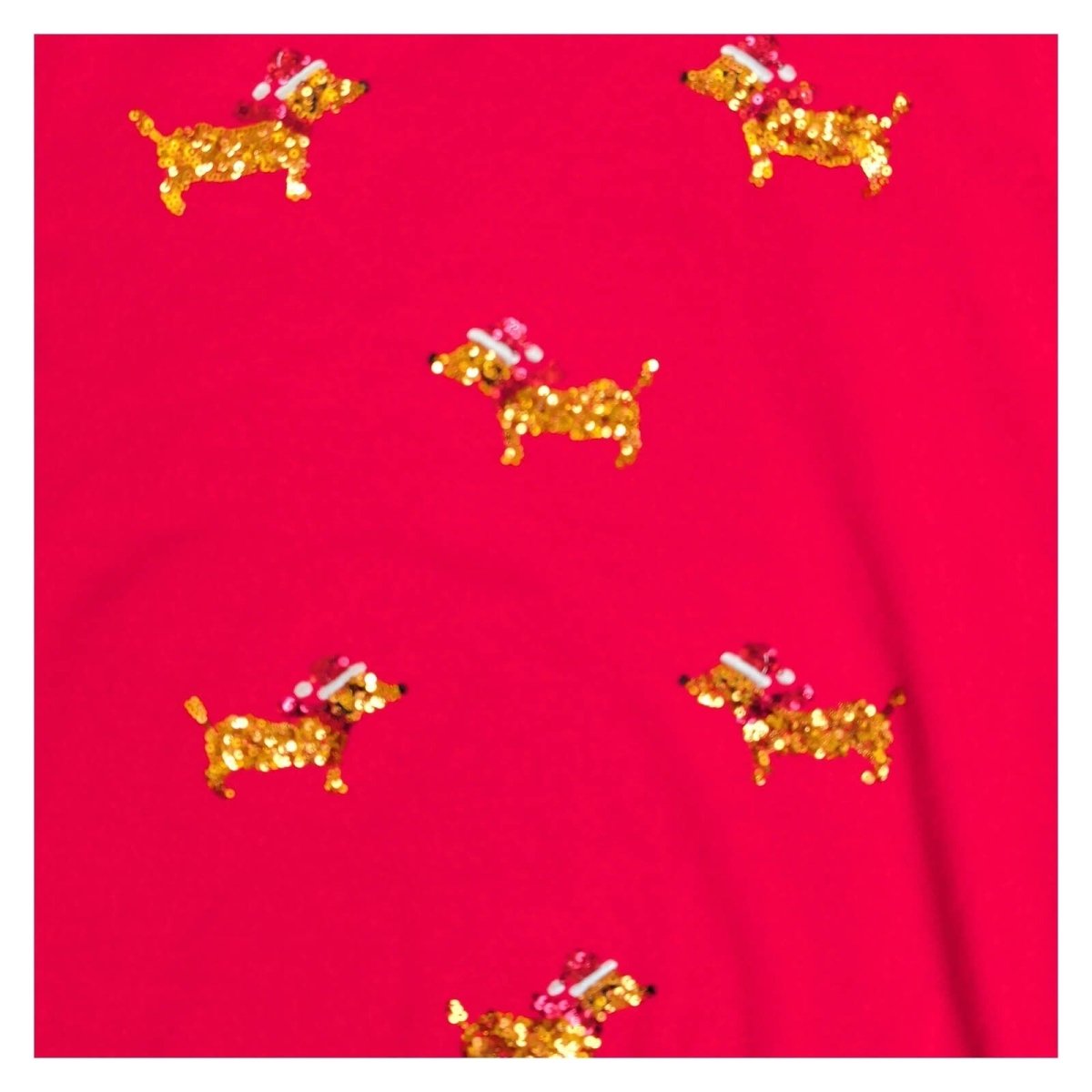 M&S Women's Christmas Jumper M Red Sequin Dachshund Knit – Christmas Jumper product photo 2 | RewearableUK