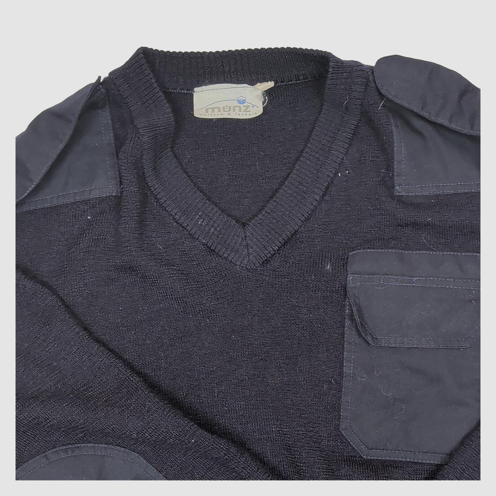 Munz Wool Military Jumper Black V Neck Tactical Sweater Elbow Patches by munz – MILITARY | RewearableUK
