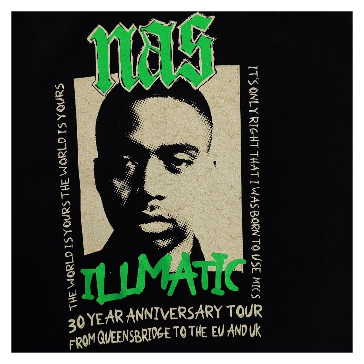 Nas Illmatic 30th Anniversary Tour 2024 T-Shirt XL Black Hip Hop Rap Concert – product photo 3 | RewearableUK