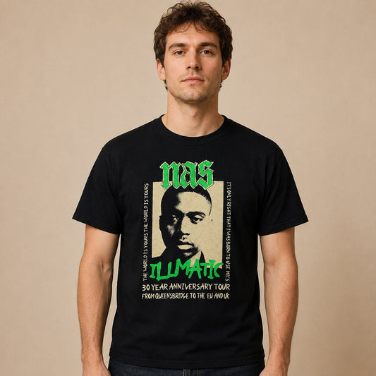Nas Illmatic 30th Anniversary Tour 2024 T-Shirt XL Black – product photo 1 | RewearableUK