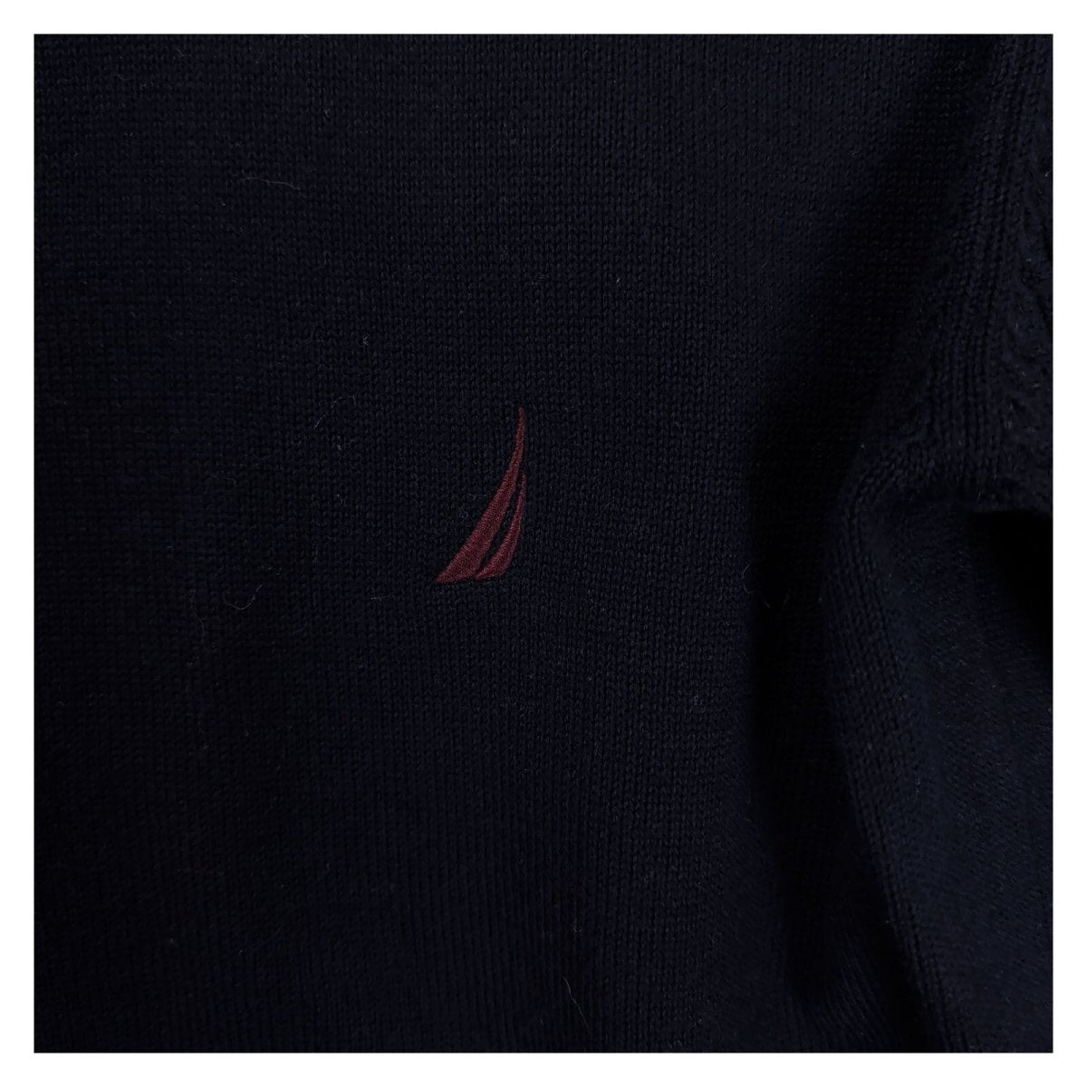 Nautica Men's Jumper L Navy Embroidered Logo Cotton Blend Full Zip – product photo 4 | RewearableUK