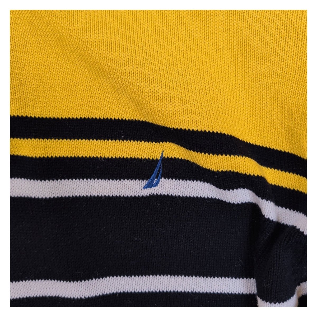 Nautica Men's Jumper Regular XXXLYellow Striped 100% Cotton – product photo 4 | RewearableUK