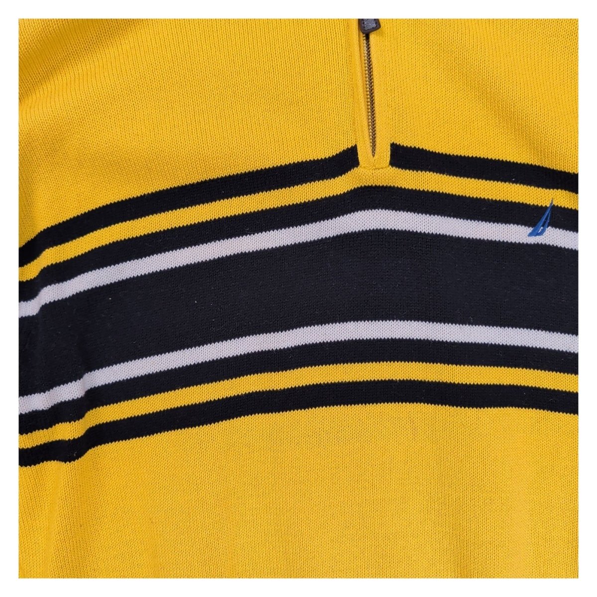 Nautica Men's Jumper Regular XXXLYellow Striped 100% Cotton – product photo 3 | RewearableUK
