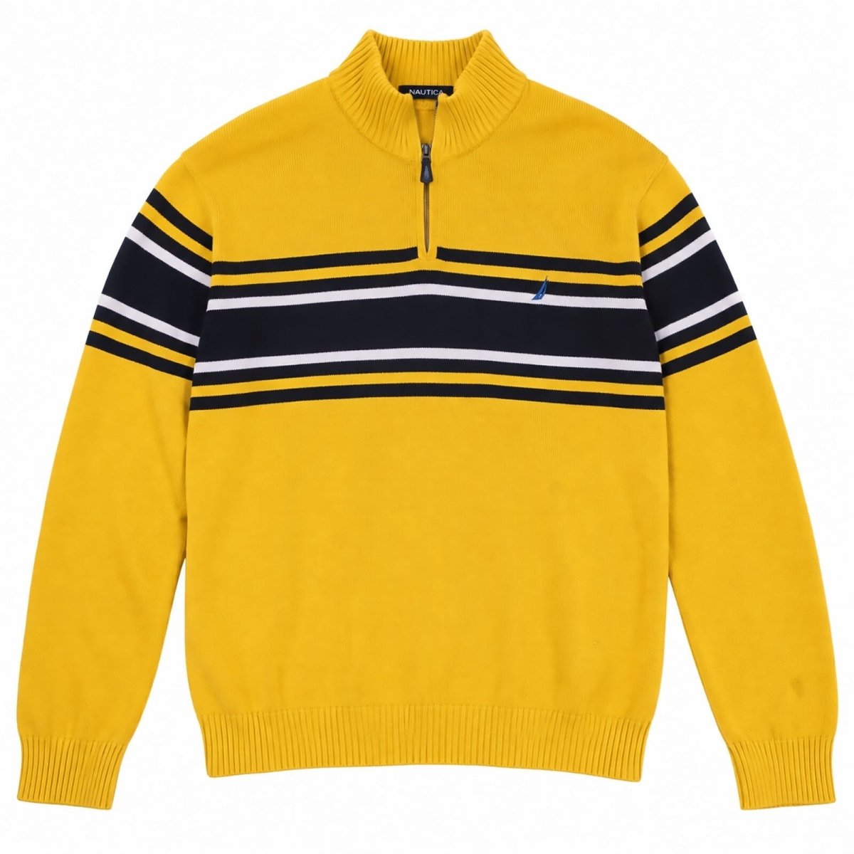 Nautica Men's Jumper Regular XXXLYellow Striped 100% Cotton – product photo 1 | RewearableUK