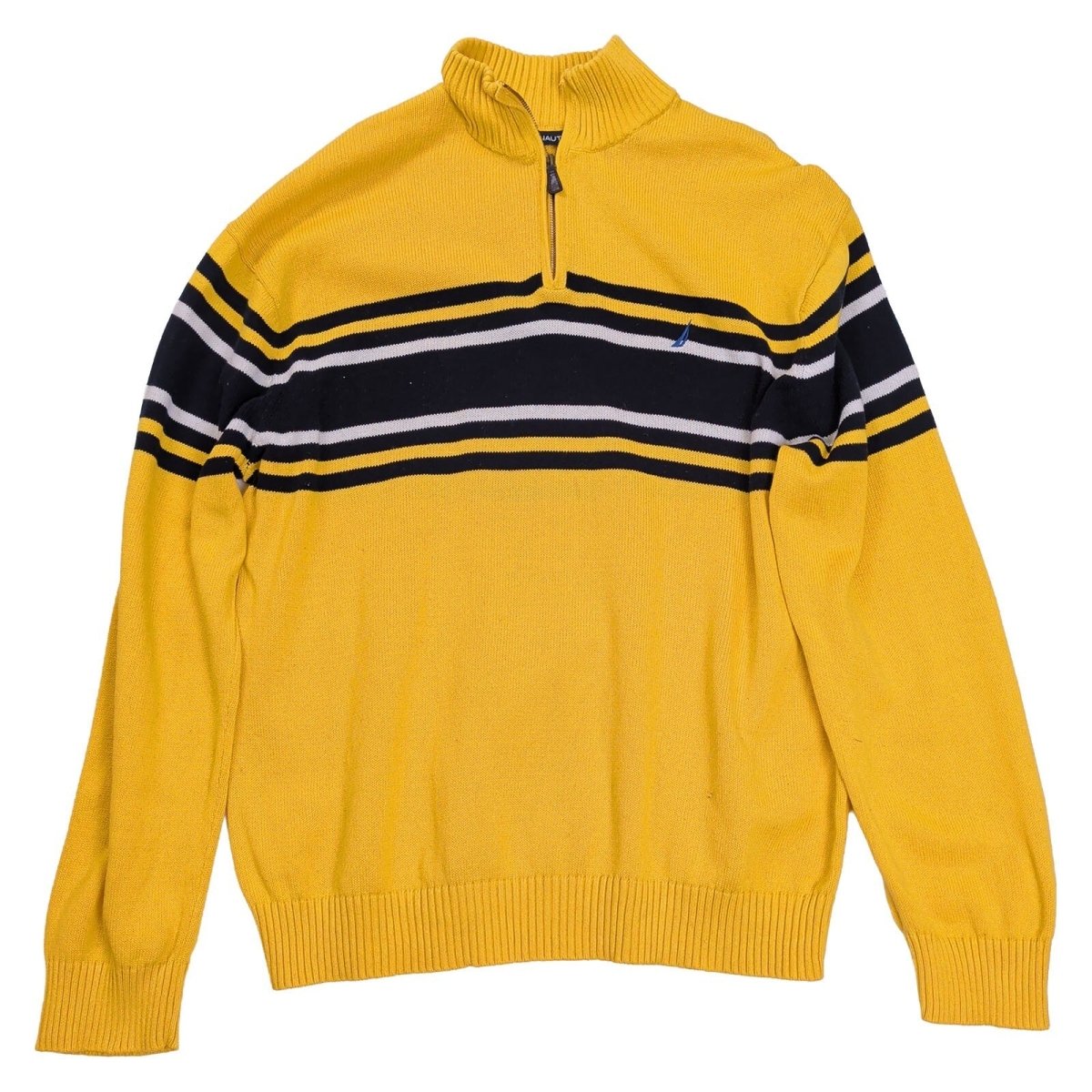 Nautica Men's Jumper Regular XXXLYellow Striped 100% Cotton – product photo 2 | RewearableUK