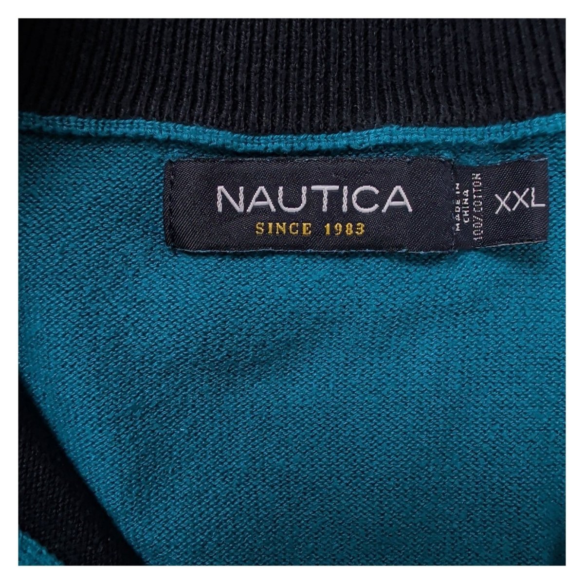 Nautica Men's Jumper XXL Blue Striped 100% Cotton Half Zip Pullover – product photo 8 | RewearableUK