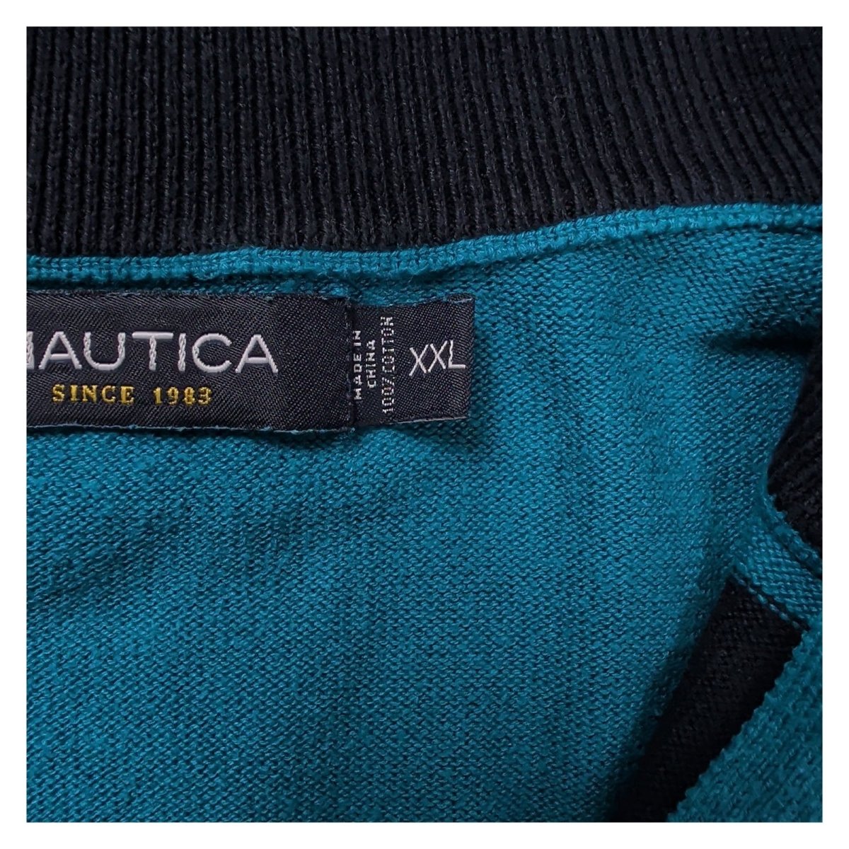 Nautica Men's Jumper XXL Blue Striped 100% Cotton Half Zip Pullover – product photo 5 | RewearableUK