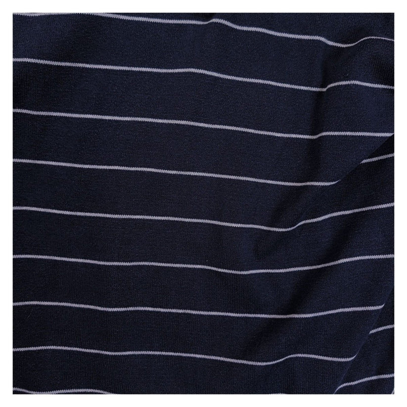 Nautica Men's Navy Blue Striped Quarter Zip Cotton Knit Jumper Size L – product photo 3 | RewearableUK