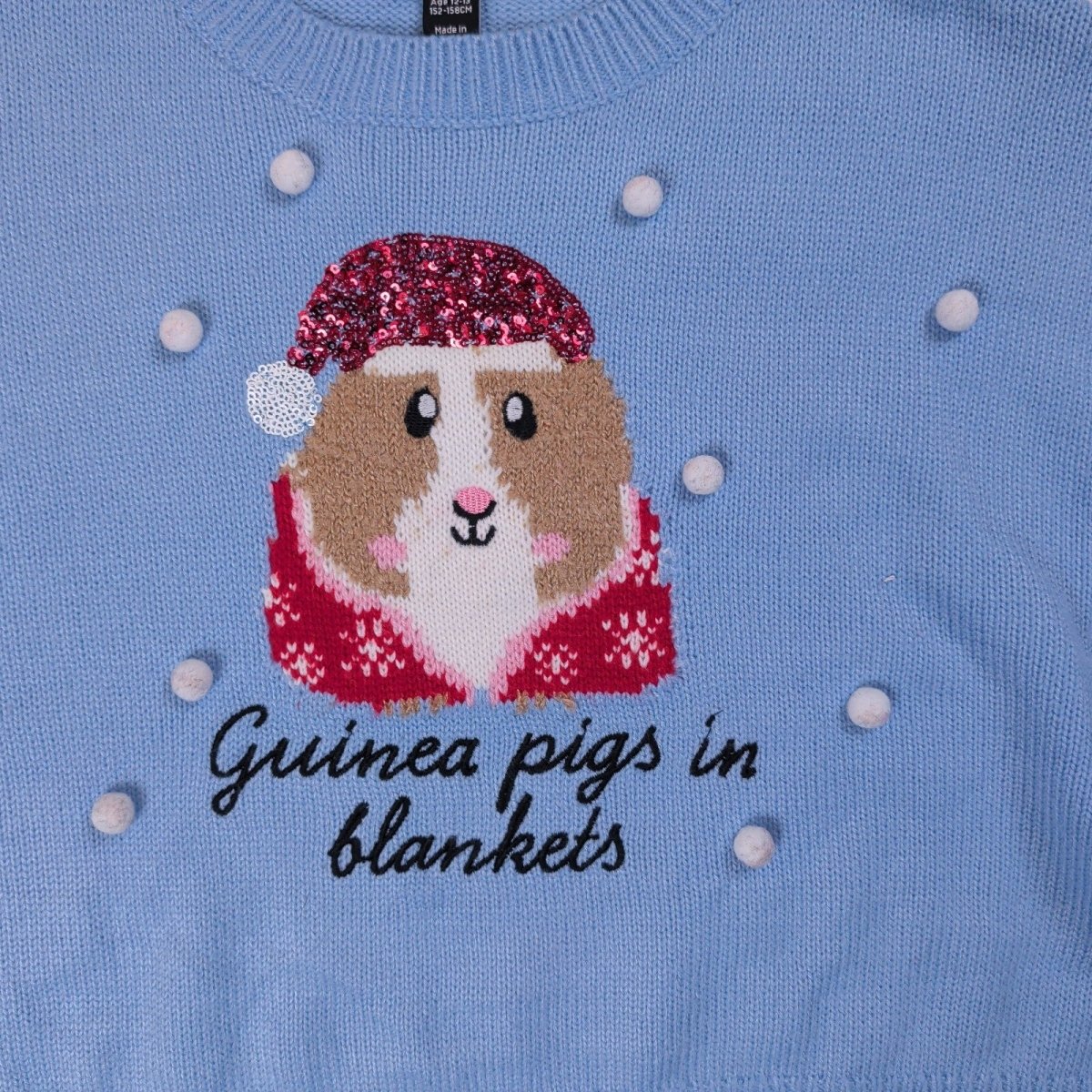 New Look Girls Christmas Jumper Age 12-13 Light Blue Santa – product photo 7 | RewearableUK