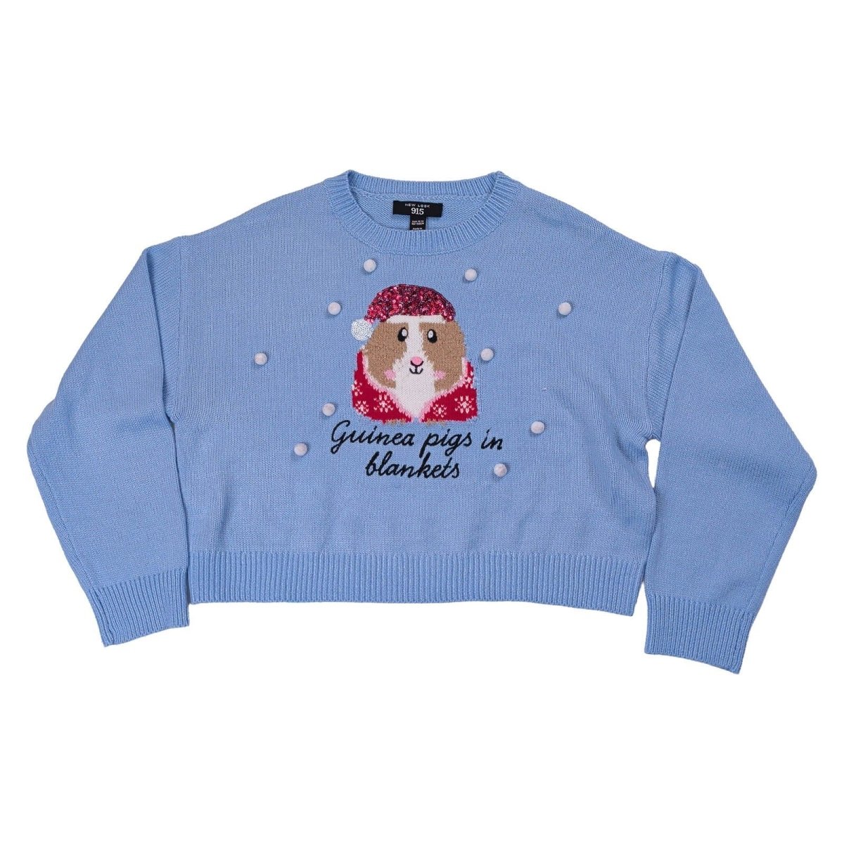 New Look Girls Christmas Jumper Age 12-13 Light Blue Santa – product photo 1 | RewearableUK