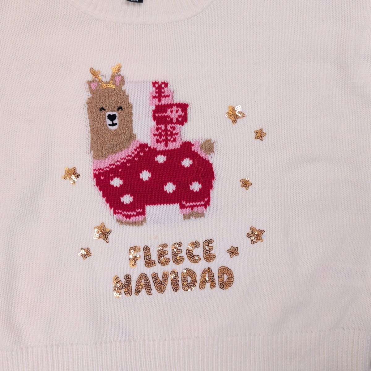 New Look Teens Llama Christmas Jumper Age 14-15 Cream – product photo 2 | RewearableUK