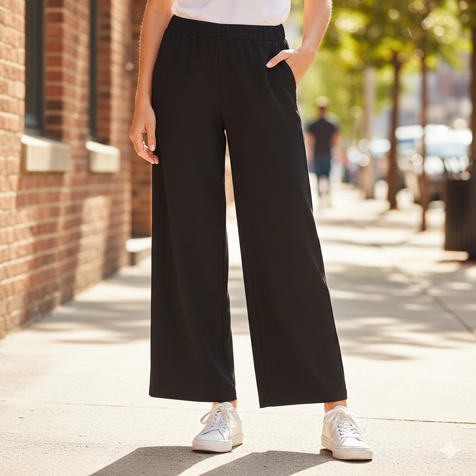 Next Black Wide Leg Trousers | Women's Large (UK 14 - 16) by Next – trousers | RewearableUK