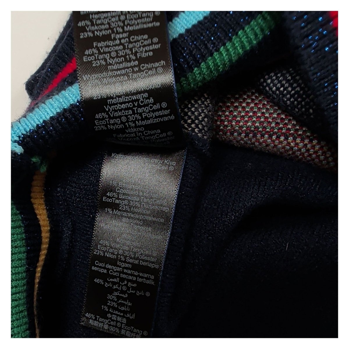 Next Womens Reindeer Christmas Jumper 14 Navy Sequin Pom Nose Stripe Trim – product photo 5 | RewearableUK