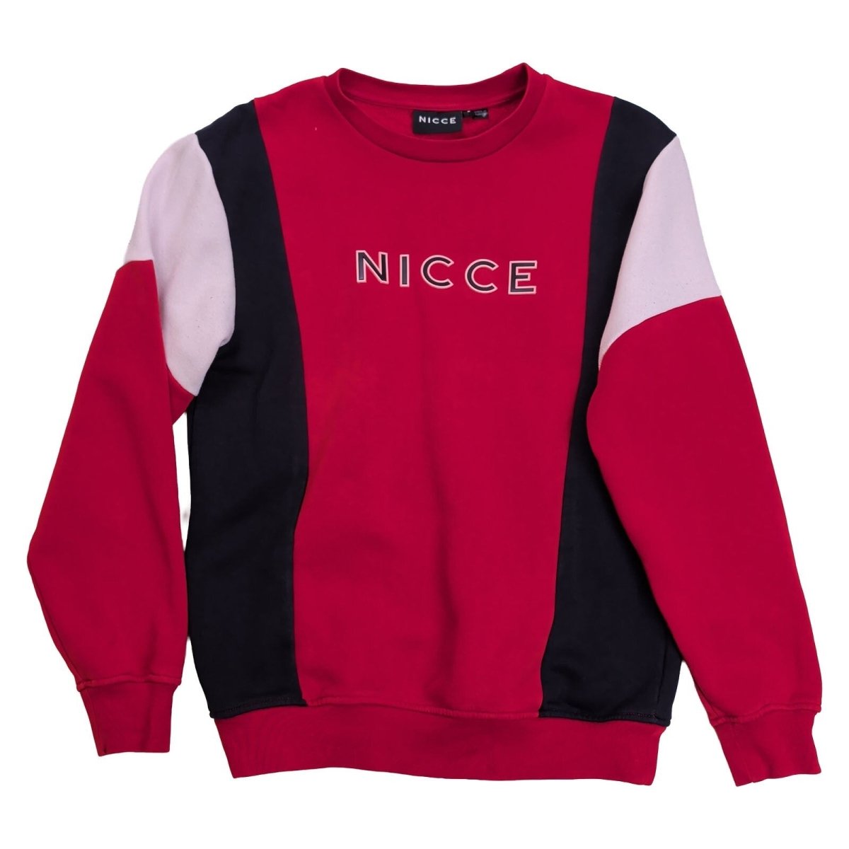 Nicce Unisex Sweatshirt S Red Multicoloured Panelled Crew Neck – product photo 9 | RewearableUK