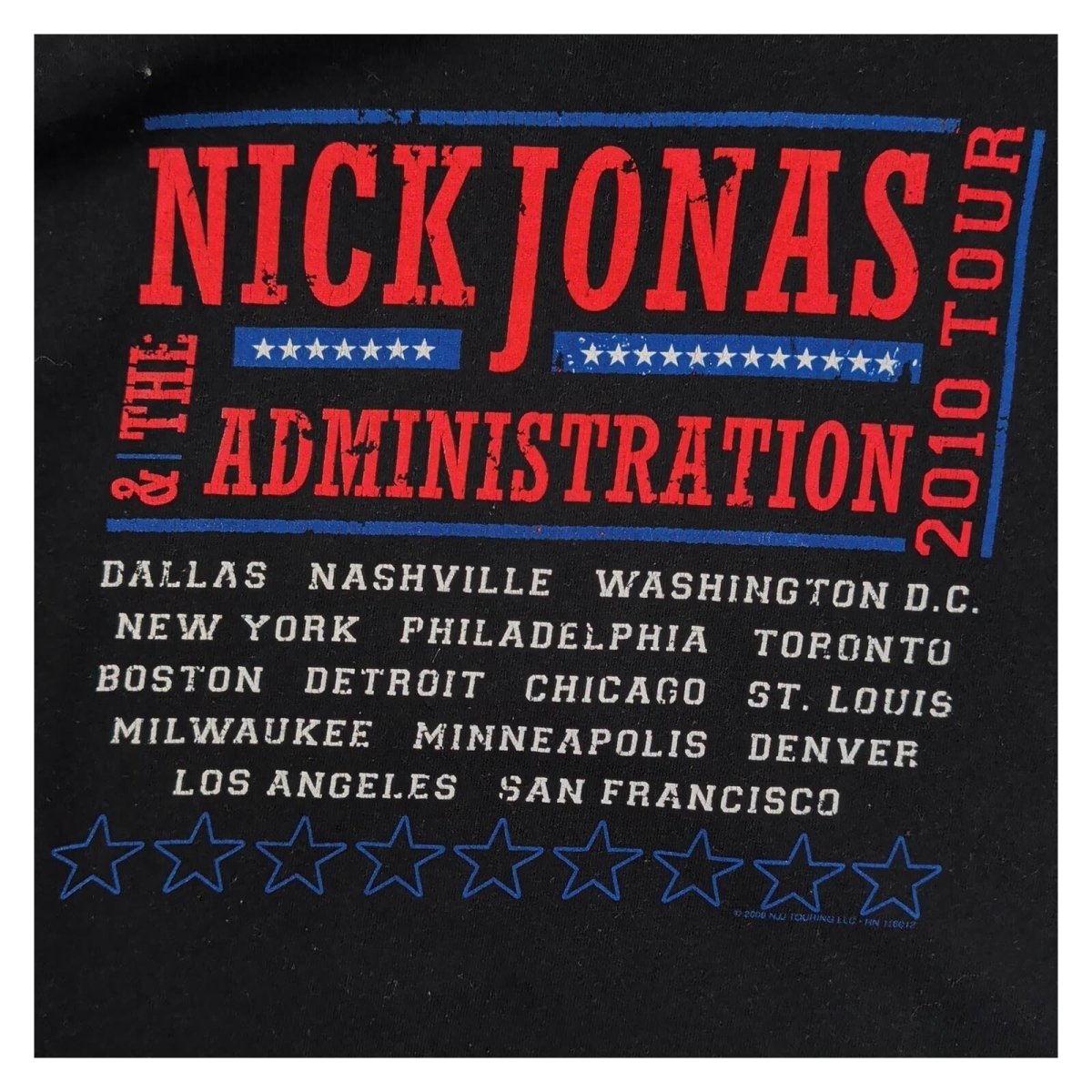 Nick Jonas & The Administration 2010 Tour T-Shirt Black M Anvil Band Tee – product photo 4 | RewearableUK