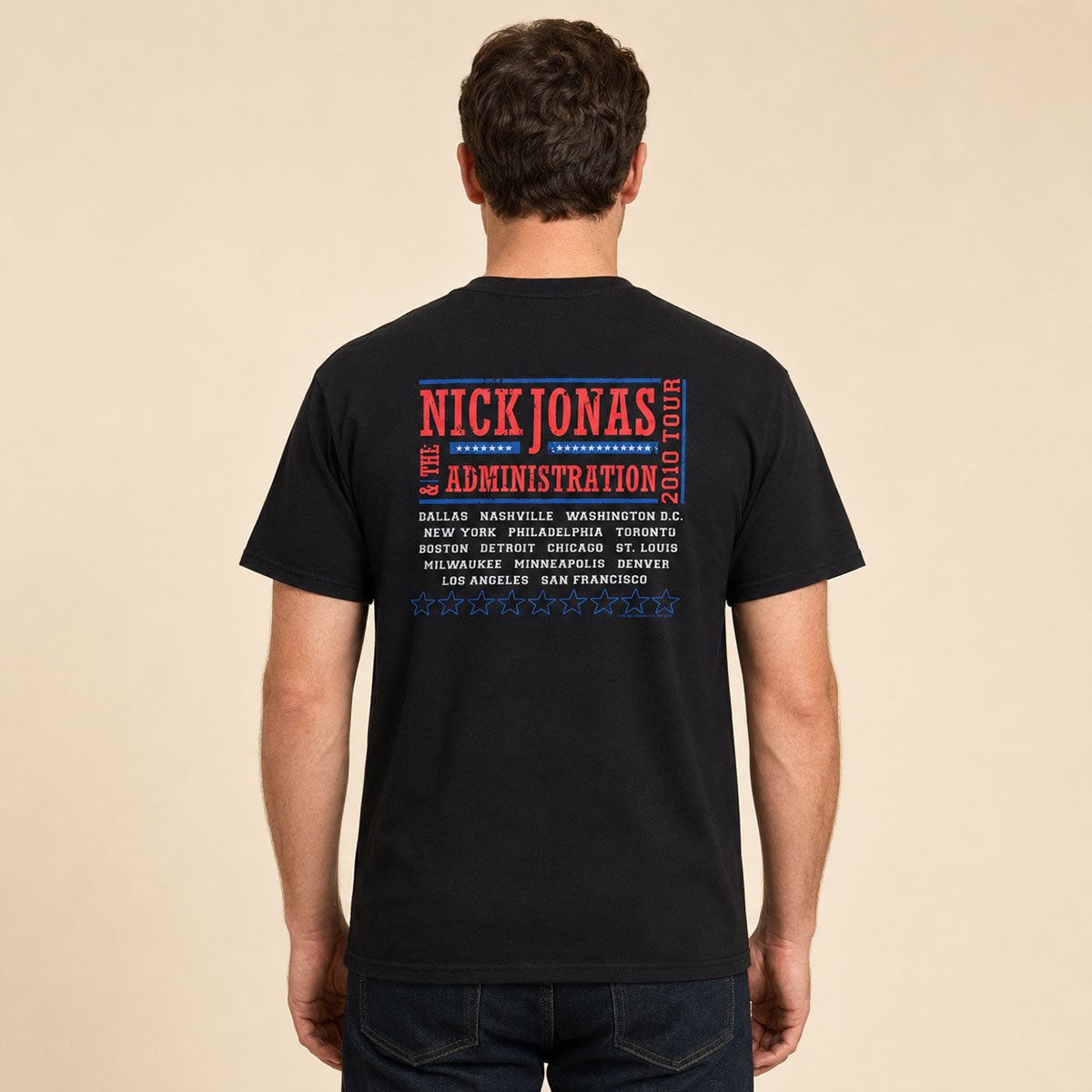 Nick Jonas & The Administration 2010 Tour T-Shirt M Black Anvil – T-Shirts product photo 2 | RewearableUK