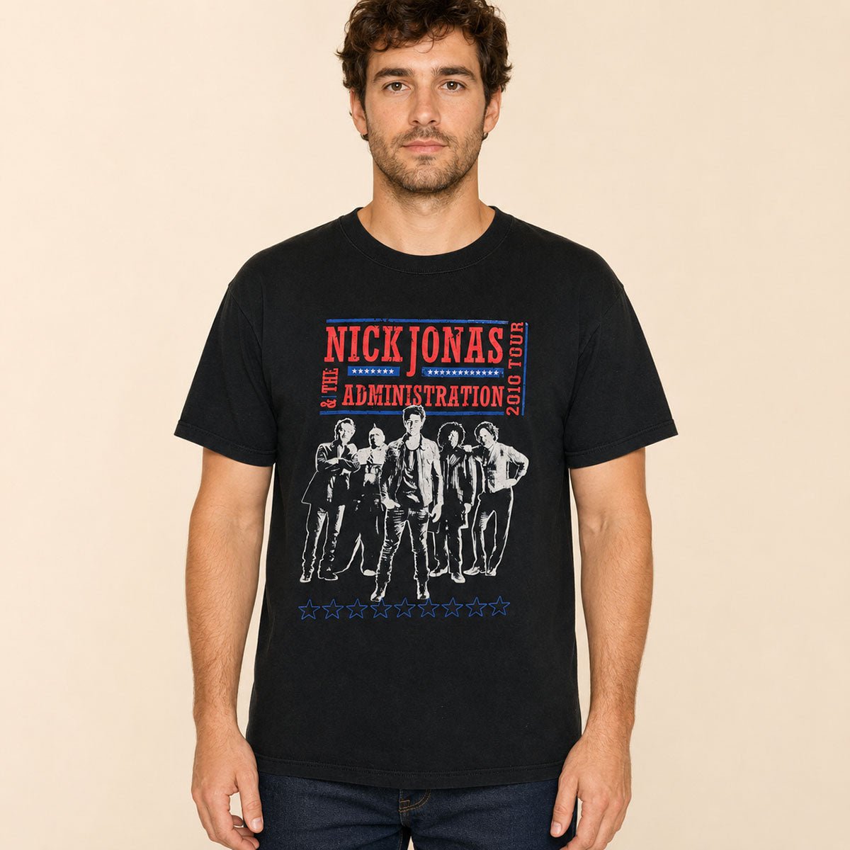 Nick Jonas & The Administration 2010 Tour T-Shirt M Black Anvil – T-Shirts product photo 1 | RewearableUK