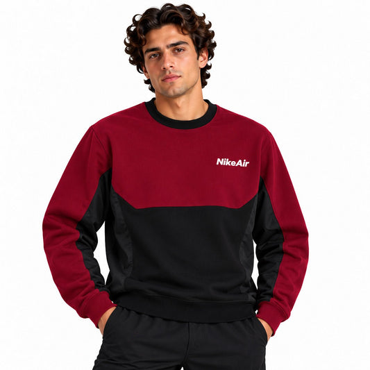 Nike Air Men's Burgundy Black Graphic Sweatshirt S – Sweatshirt product photo 1 | RewearableUK